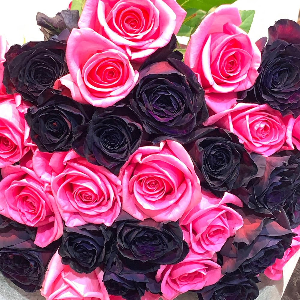 40本ピンクバラブーケ リボン薔薇 枯れない薔薇 プレゼント お祝い